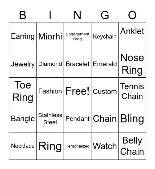 Miorhi Designs Bingo Card