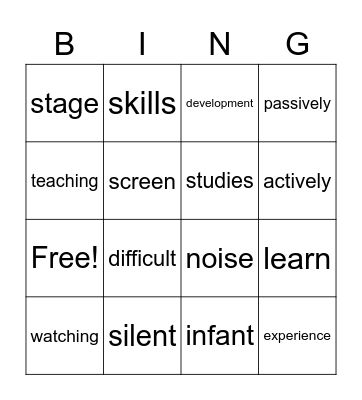 Visual media and language Bingo Card