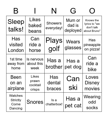 Find someone who... Bingo Card