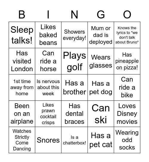 Find someone who... Bingo Card