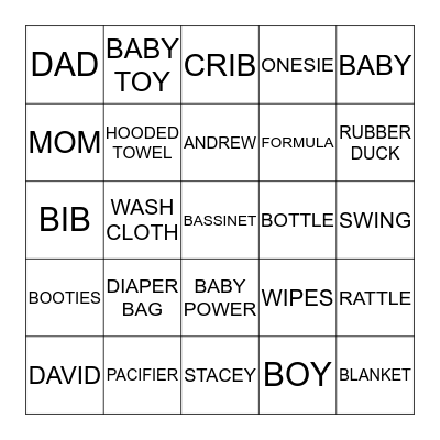 KING  DAVID Bingo Card