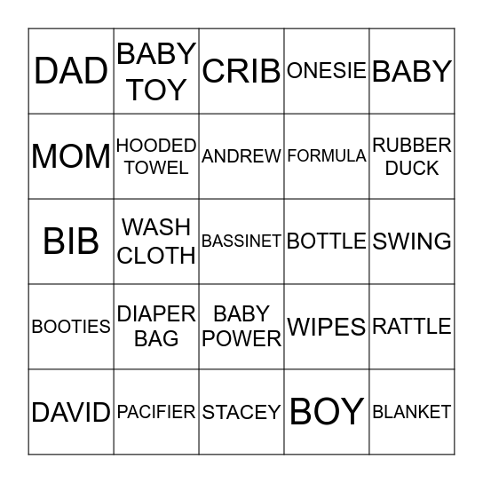 KING  DAVID Bingo Card