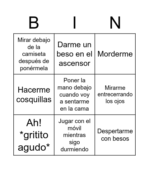 Bingo Aarón Bingo Card