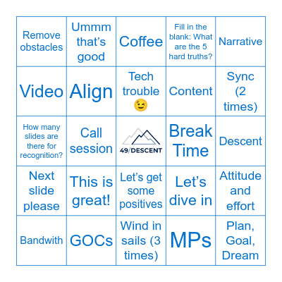 Welcome to 49/Descent, HQ! Bingo Card