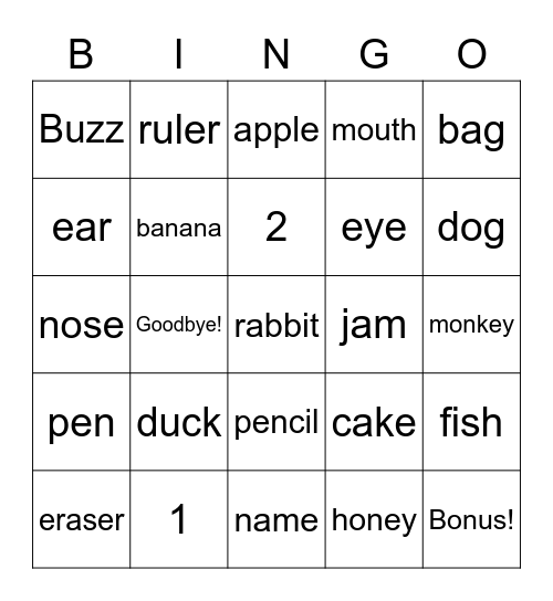 Fun with Little Fizz Units 1-5 Bingo Card