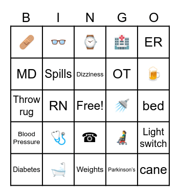 Stay on your Feet Bingo Card