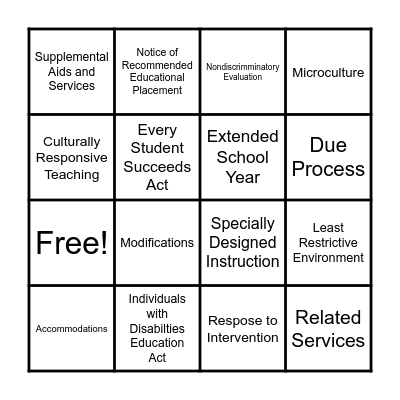 MIDTERM BINGO Card