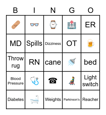 Stay on your Feet Bingo Card
