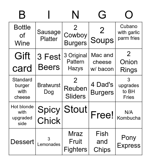 October 8th Sales Bingo Card
