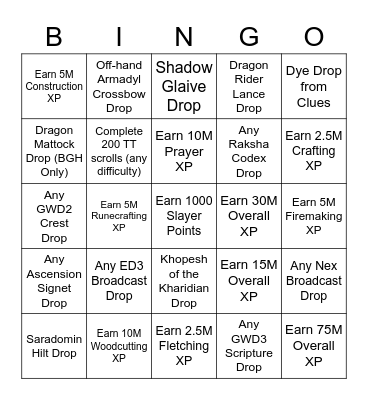 Legend of III October 2022 Bingo! Bingo Card