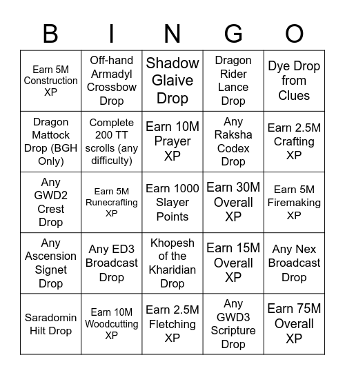 Legend of III October 2022 Bingo! Bingo Card