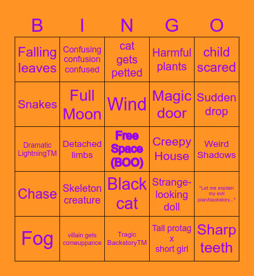 Spooky Bingo Card