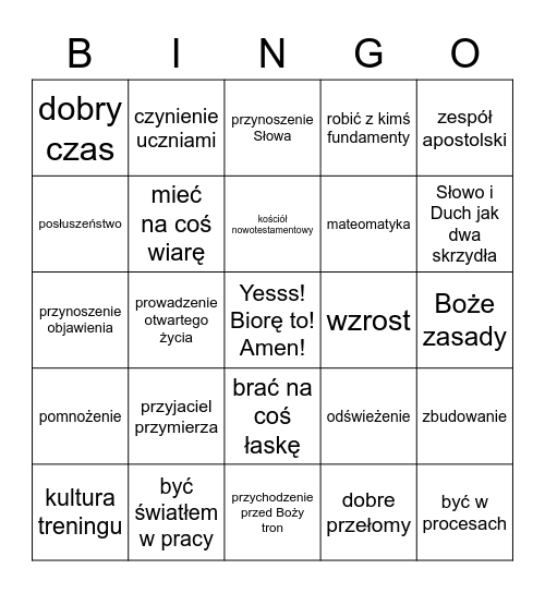 DNA Bingo Card