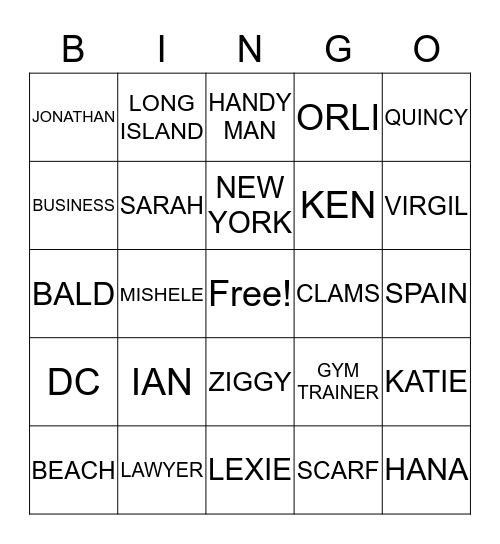 LETS CELEBRATE Bingo Card