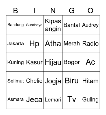 Agfi. Bingo Card