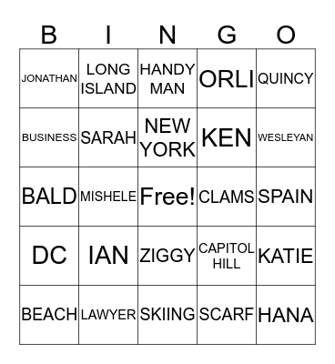 LETS CELEBRATE Bingo Card