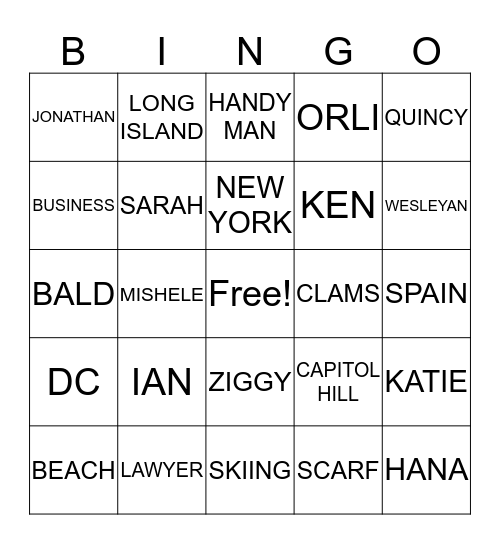 LETS CELEBRATE Bingo Card