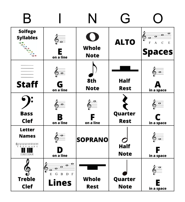 Choir Bingo 3.0 Bingo Card