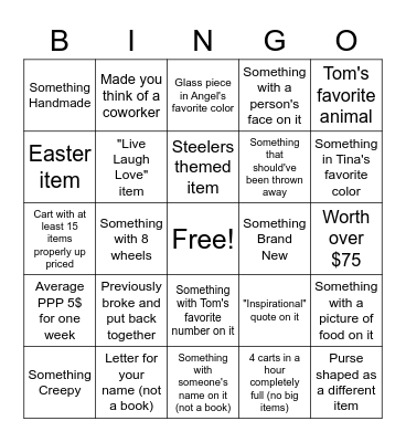 WARES Bingo Card