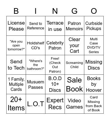 Library Bingo Card