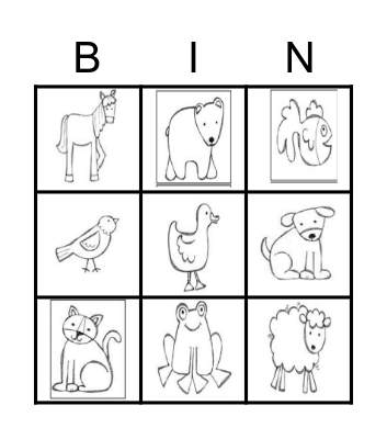 Brown bear... Bingo Card