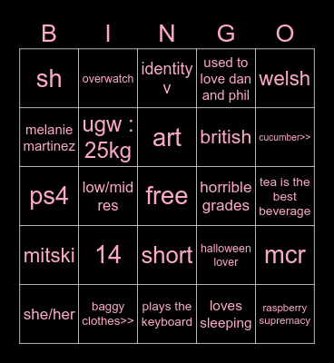 elerispo bingo🫶 Bingo Card