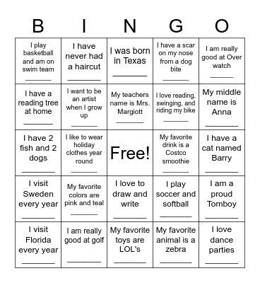 Girl Scouts Bingo Card