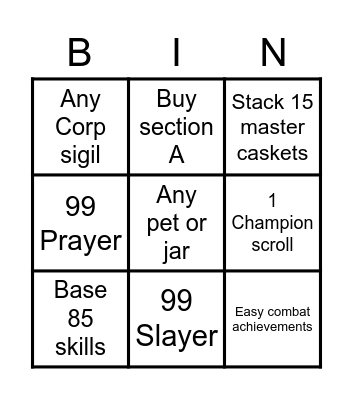 Valk Step 2 Bingo Card