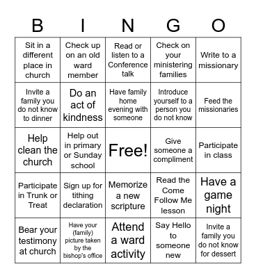 Getting to know Mannorwood Ward Bingo Card
