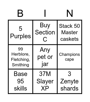 Valk Step 5 Bingo Card