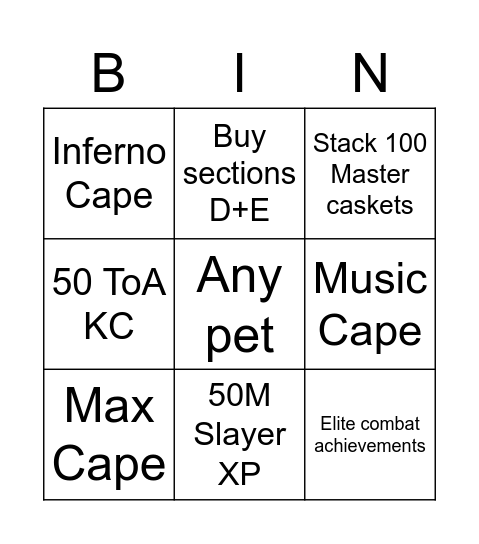 Valk Ultimate Bingo Card