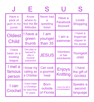 WOM Women's Conference 2022 Bingo Card