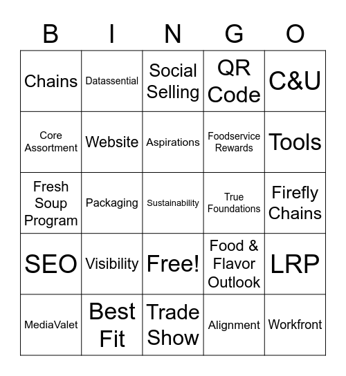 Marketing Bingo Card