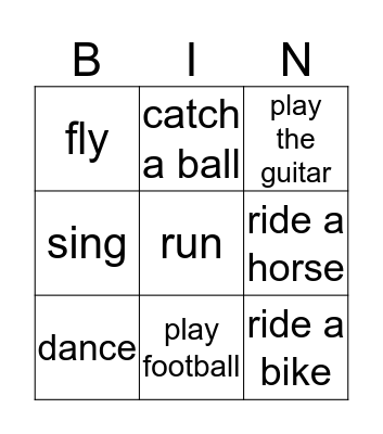 can  Bingo Card