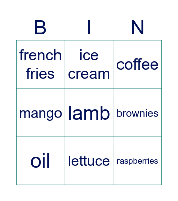 It's healthy / unhealthy to have ... because there is too much _____ in it. Bingo Card