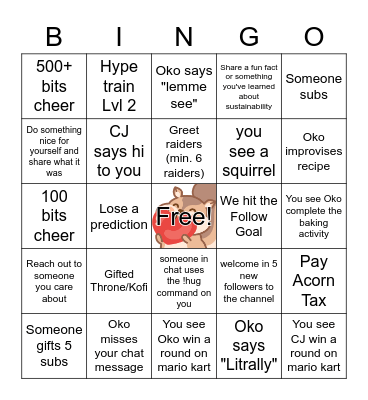 Oko 1k Celebration Bingo Card