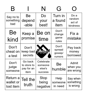 INTEGRITY BINGO Card