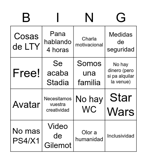 Conferencia Ubi Bingo Card