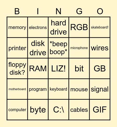 The Magic School Bud: Gets Programmed! Bingo Card