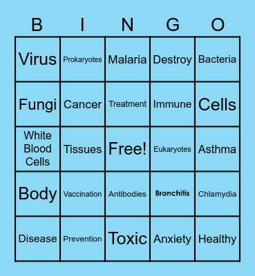 Diseases Bingo Card