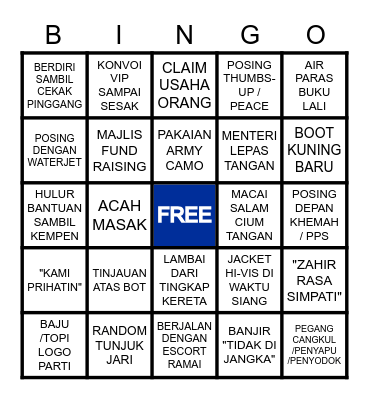UndiBanjir Bingo! Bingo Card