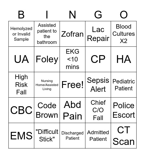 Blank Bingo Card
