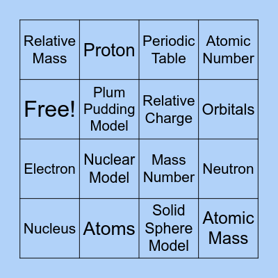 Atomic Basics Bingo Card