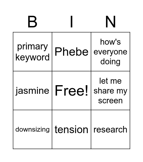 CK Bingo Card