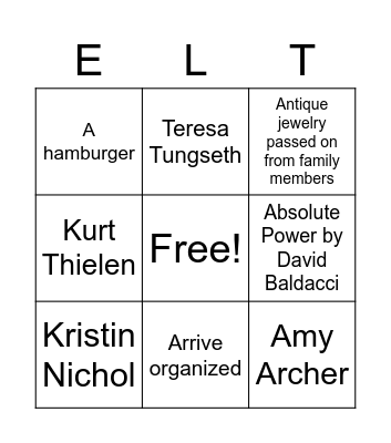 ELT BINGO #1 Bingo Card