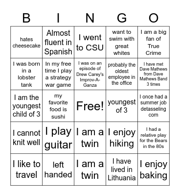 Annual CNS Meeting and Picnic Bingo Card