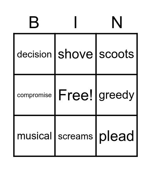 G2 3.1 Big Red Lollipop Bingo Card