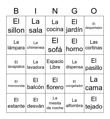 La casa Bingo Card