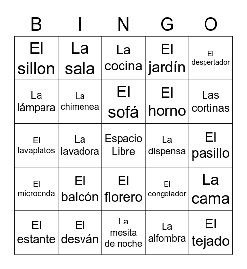 La casa Bingo Card