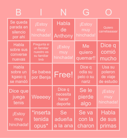 Eso es muy clara! Bingo Card